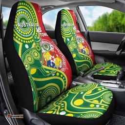 Tonga Australia Rugby Car Seat Cover Kangaroos And Tonga Mate Maa Together
