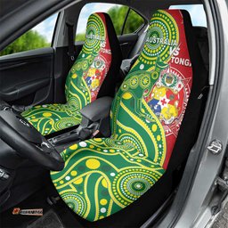 Tonga Australia Rugby Car Seat Cover Kangaroos And Tonga Mate Maa Together