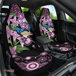 Personalised Australia Boronia And Malurus Cyaneus Car Seat Cover Aboriginal Art