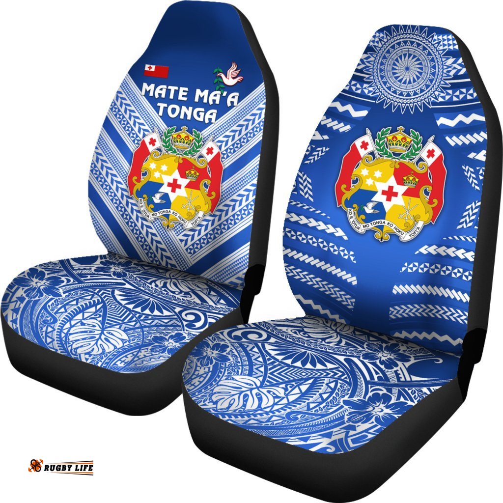 Mate Ma'a Tonga Rugby Car Seat Covers Polynesian Creative Style - Blue