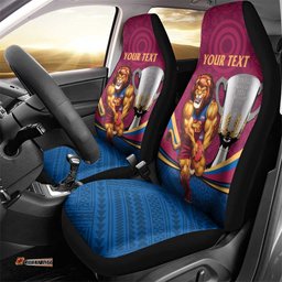 Personalised AFL Brisbane Lions Car Seat Cover 2025 We Are The Champions Trophy Style