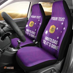 Custom Australia Soccer Car Seat Cover Matildas Go Champions Purple