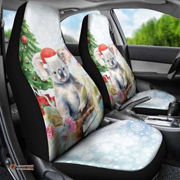 Australia Christmas Car Seat Cover Koala Santa With Eucalyptus Watercolor