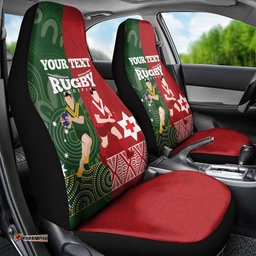 Custom Mate Maa Tonga And Kangaroo Australia Car Seat Cover Tongan Kupesi Mix Aboriginal Art