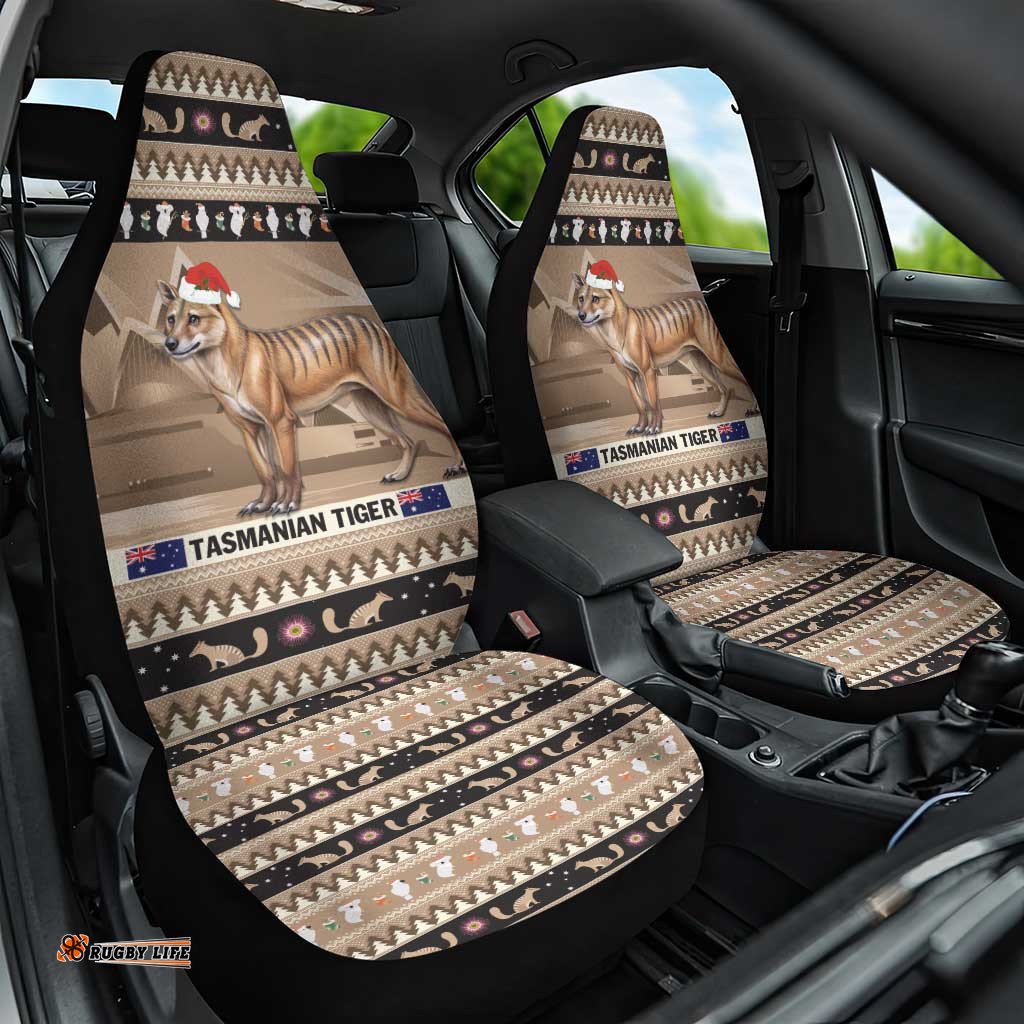 Aussie Tasmanian Tiger Car Seat Cover Merry Christmas