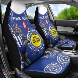 Custom AFL Kangaroos NAIDOC Week Car Seat Cover Keep The Fire Burning Indigenous Art