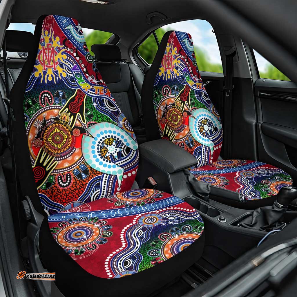 Custom NAIDOC Week 2024 Melbourne Demons Car Seat Cover Australia Aboriginal Dot Painting