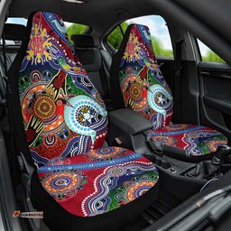 Custom NAIDOC Week 2024 Melbourne Demons Car Seat Cover Australia Aboriginal Dot Painting