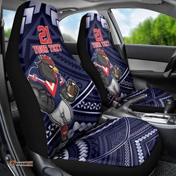 Custom Roosters Rugby Polynesian Tribal Car Seat Cover