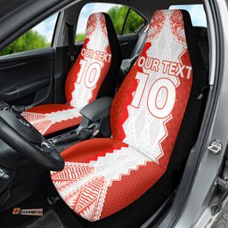 Custom Tonga Rugby Car Seat Cover Ikale Tahi Ngatu Tribal Pattern