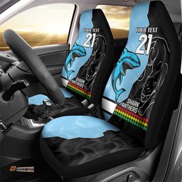NRL Panthers Shark Mascot Custom Car Seat Cover Cracked Metal Style