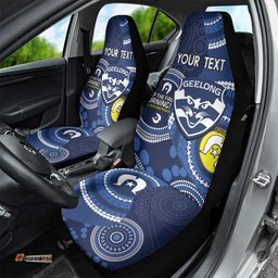 Custom AFL Geelong NAIDOC Week Car Seat Cover Keep The Fire Burning Indigenous Art
