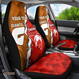 Personalised Giants And Swans Football Car Seat Cover Dynamic Style