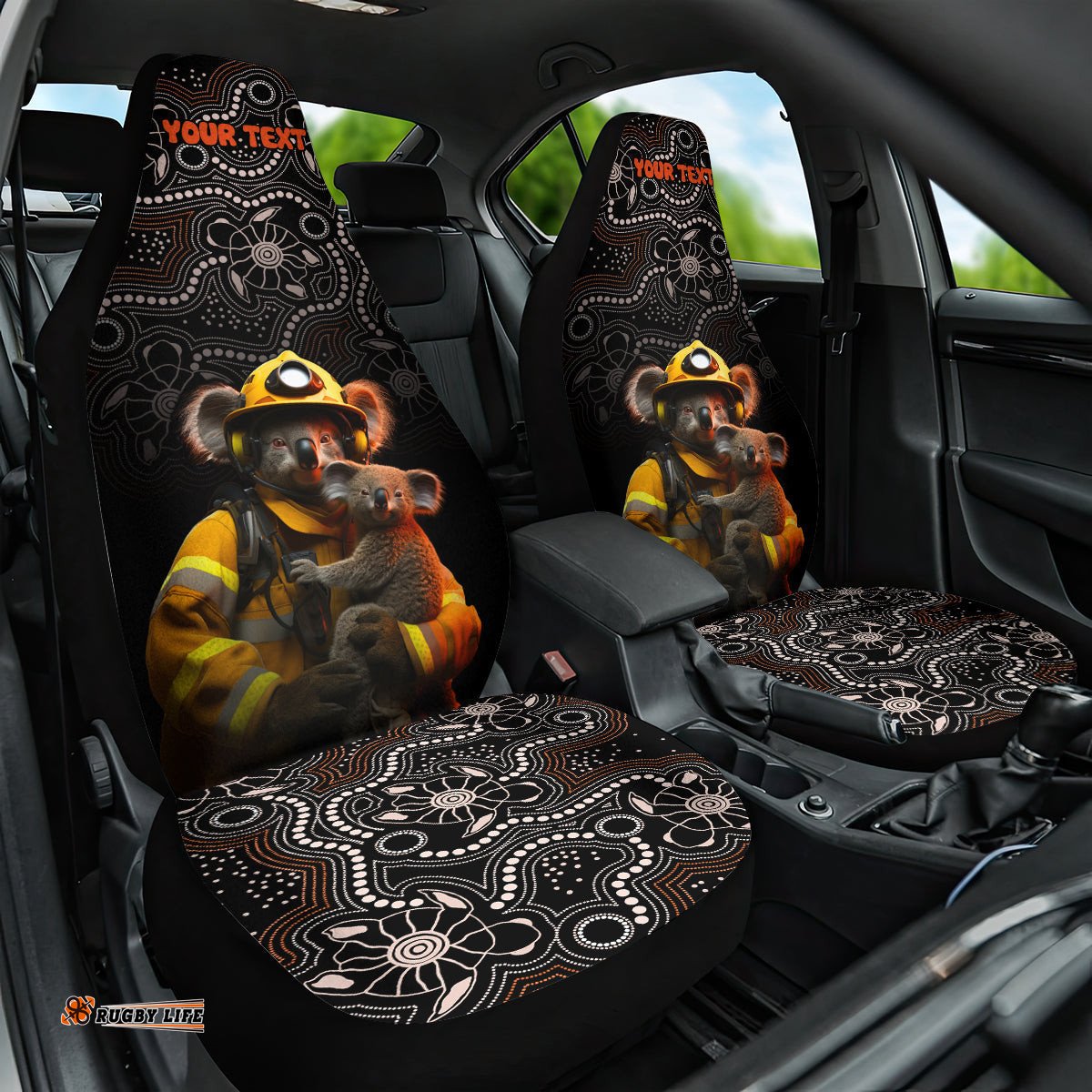 Personalised Paws For Australia Car Seat Cover Bushfire Awareness Indigenous Aboriginal