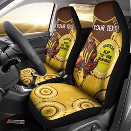 Custom AFL Hawkthorn NAIDOC Week Car Seat Cover Keep The Fire Burning Indigenous Art