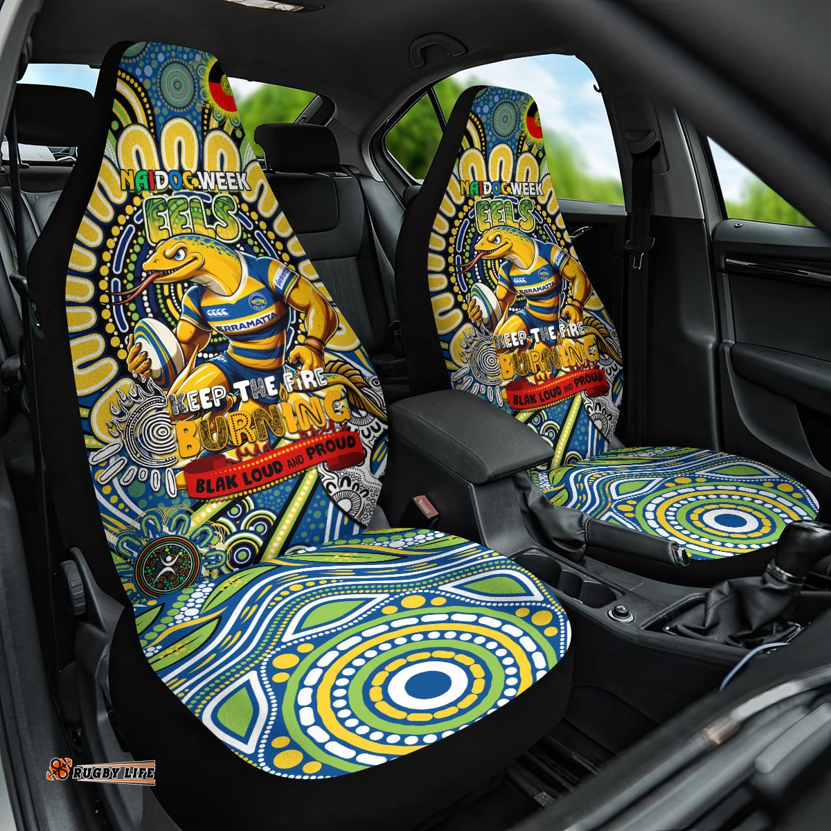 NAIDOC Week 2024 Eels Car Seat Cover Mascot Rugby
