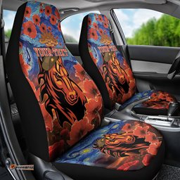 Personalised Broncos Rugby ANZAC Car Seat Cover Starry Night and Field of Poppies