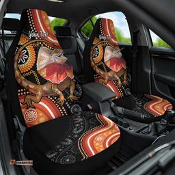 Personalised Australia Frilled Lizard Car Seat Cover Aboriginal Art