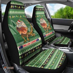 Aussie Frilled Lizard Car Seat Cover Merry Christmas
