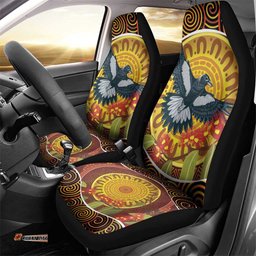 Aboriginal Magpies Dots Art Car Seat Cover Native Australian Animals