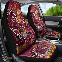 Personalised Broncos NAIDOC Week 2024 Car Seat Cover Aboriginal Fire Burning Sparks