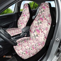 Pink Cockatoo Australia Car Seat Cover Tropical Flowers Seamless Pattern