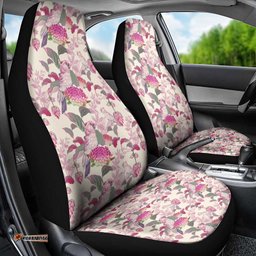 Pink Cockatoo Australia Car Seat Cover Tropical Flowers Seamless Pattern