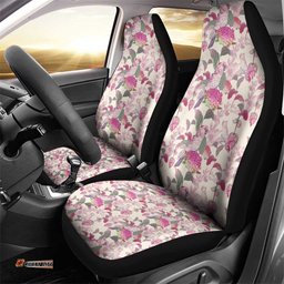 Pink Cockatoo Australia Car Seat Cover Tropical Flowers Seamless Pattern