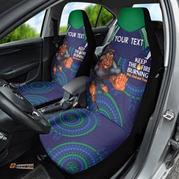 Custom NRL Warriors NAIDOC Week Car Seat Cover Keep The Fire Burning Indigenous Art