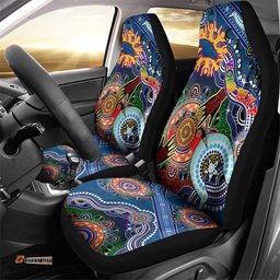 Custom NAIDOC Week 2024 Adelaide Crows Car Seat Cover Australia Aboriginal Dot Painting