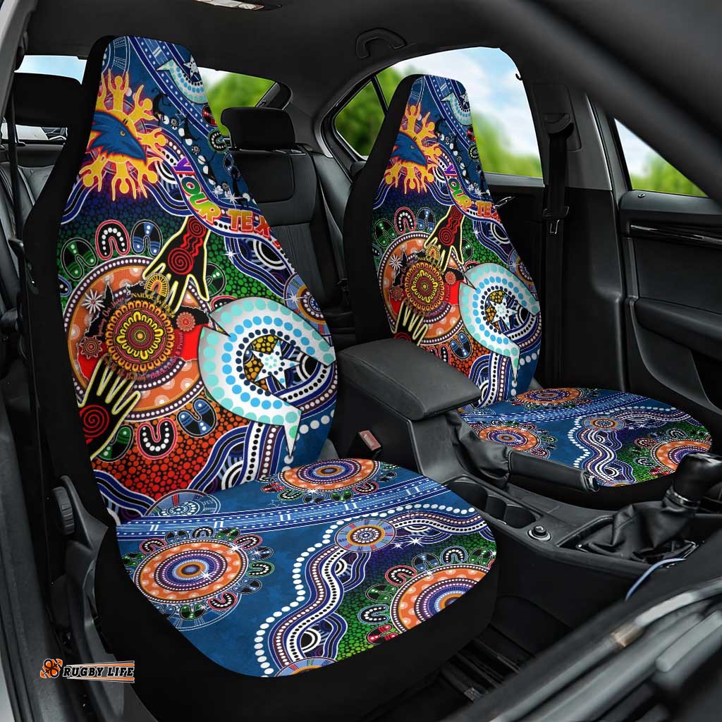 Custom NAIDOC Week 2024 Adelaide Crows Car Seat Cover Australia Aboriginal Dot Painting