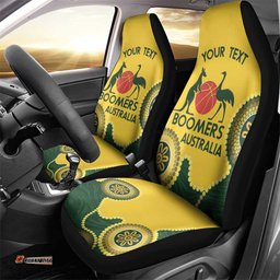 Custom Australia Boomers Car Seat Cover Aboriginal With Marble Pattern Yellow
