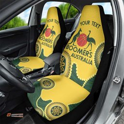 Custom Australia Boomers Car Seat Cover Aboriginal With Marble Pattern Yellow