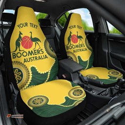 Custom Australia Boomers Car Seat Cover Aboriginal With Marble Pattern Yellow