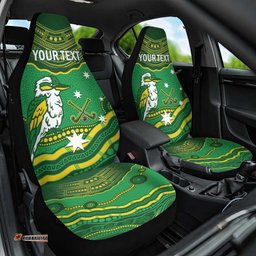 Custom Australia Kookaburras Car Seat Cover Indigenous Art