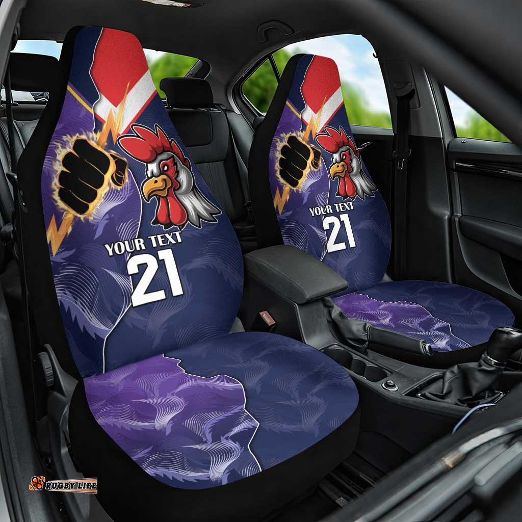 NRL Storm Rooster Mascot Custom Car Seat Cover Cracked Metal Style
