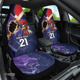 NRL Storm Rooster Mascot Custom Car Seat Cover Cracked Metal Style