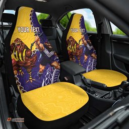 Custom Dockers And Hawks Football Car Seat Cover Aboriginal Mix Polynesian Pattern
