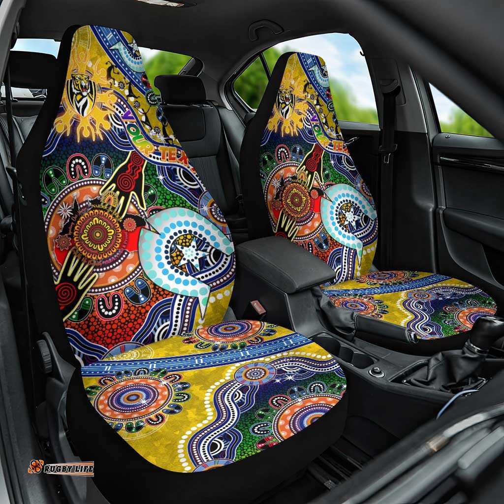 Custom NAIDOC Week 2024 Richmond Tiger Car Seat Cover Australia Aboriginal Dot Painting