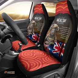 Australia ANZAC Day Car Seat Cover Koala and Kangaroo Red Poppy Flower Field Aboriginal Pattern