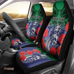 Custom Warriors Rugby ANZAC Car Seat Cover Gallipoli Soldier With Aboriginal Art