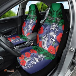 Custom Warriors Rugby ANZAC Car Seat Cover Gallipoli Soldier With Aboriginal Art