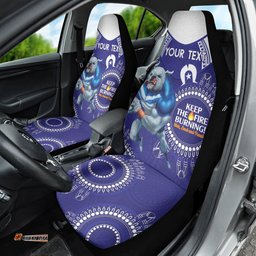 Custom NRL Bulldogs NAIDOC Week Car Seat Cover Keep The Fire Burning Indigenous Art