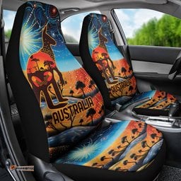 Aboriginal Dots Stary Sky With Kangaroo Car Seat Cover