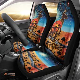 Aboriginal Dots Stary Sky With Kangaroo Car Seat Cover