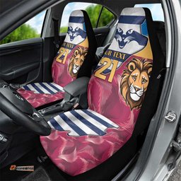Brisbane Geelong Football Custom Car Seat Cover Cracked Metal Style