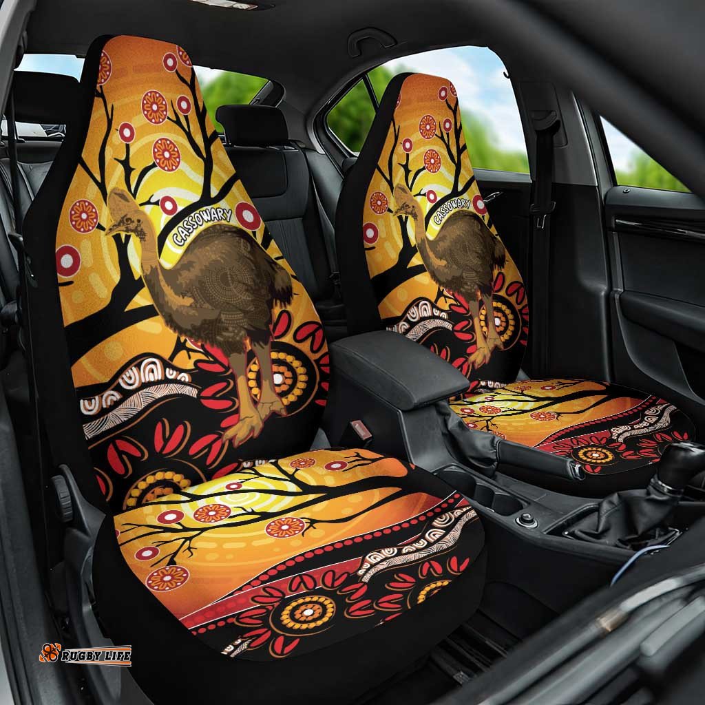 Keeper Of The Rainforest Cassowary Car Seat Cover Aboriginal Art