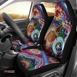 Personalised Broncos NAIDOC Week 2024 Car Seat Cover Australia Aboriginal Dot Painting