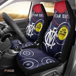 Custom AFL Demons NAIDOC Week Car Seat Cover Keep The Fire Burning Indigenous Art