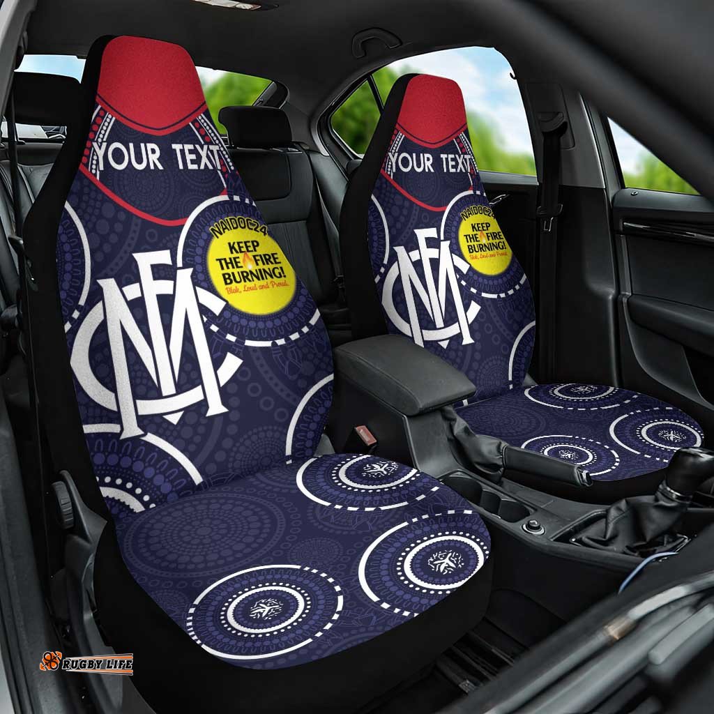 Custom AFL Demons NAIDOC Week Car Seat Cover Keep The Fire Burning Indigenous Art